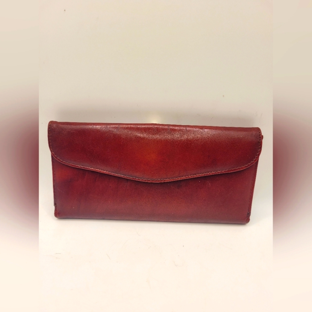 Dior Vintage Kisslock Bifold Burgundy Long Wallet - Picture 3 of 5